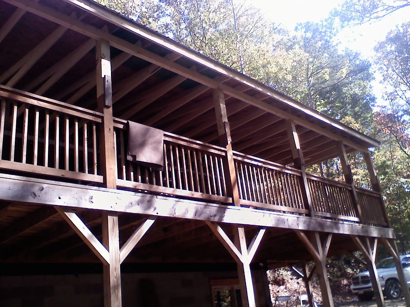 Timber framing under a new elevated porch and deck — Roof Leak Repair in Cape Girardeau by Roofing Brothers